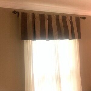 Valeron- Set of 3, Brown, Lined Valances,  41.5" x 16"